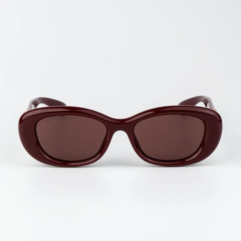 Gucci Women Sunglasses Burgundy Red Oval GG1829SK 003 NEW AUTHENTIC - Picture 2 of 11